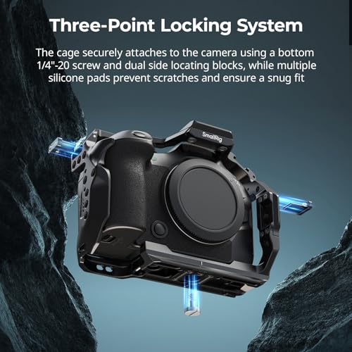 SmallRig Camera Cage for Canon R6 Mark III / R6 Mark II, Formfitting Video Making Rig, HawkLock Dual NATO Rails, Quick Release Plate for Arca, Compatible with DJI RS 3 / RS 3 Pro/RS 4 / RS 4 Pro-5954 - style: Cage