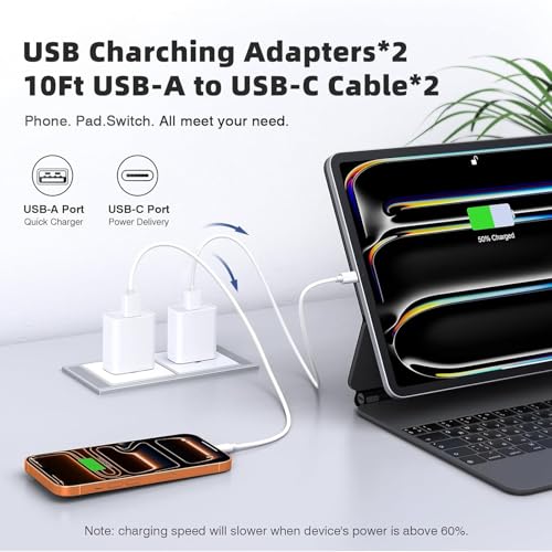 3 Pack 10FT USB C Camera Charger for Arlo Essential Camera 2nd/3rd Gen, Essential XL 2nd/3rd Gen, Essential Pan Tilt, Pro 6/XL 6, Ultra 3 Cam Charging Cord Power Cable for WYZE Duo Cam Pan, Cam Pan v4 - size: 3-Pack