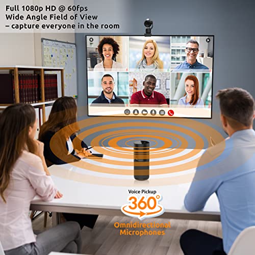 TOUCAN Conference HD Video Conference System, 1080P HD Camera, Speakerphone with 4 Microphones, Plug and Play USB Conference Camera for Zoom, Teams, Google Meet, Office and Home Office