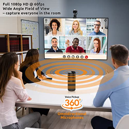 TOUCAN Conference HD Video Conference System, 1080P HD Camera, Speakerphone with 4 Microphones, Plug and Play USB Conference Camera for Zoom, Teams, Google Meet, Office and Home Office
