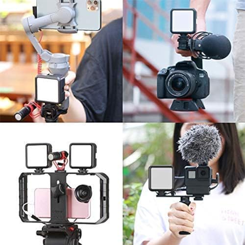 ULANZI VL49 2000mAh LED Video Light w 3 Cold Shoe, Rechargeable Soft Light Panel, Portable Photography Lighting for DJI OSMO Sony DSLR Canon Camera GoPro Vlogging - color: Black