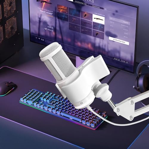 BILIONE Large Microphone Clip for Mics with Outer Diameter 1.26" to 2.3" | Adjustable Mic Holder, Premium ABS, Inside sponge to protect microphones, With 5/8" Male to 3/8" Female Screw Adapter - color: White, size: 1 Pack