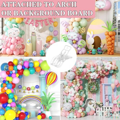20 Pack Plastic Transparent Balloon Arch Clips for Backdrop | 3.5 Inch Heavy-Duty Spring Clamps for Birthday Decoration Accessories Beach Towels Crafts Swimming Pool Photography Studios