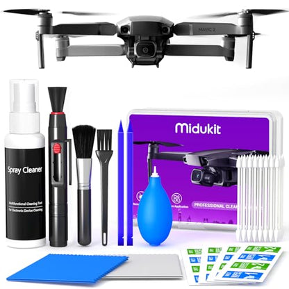 Drone Cleaning Kit for DJI, Holy Stone, Scoot, FPV Drone, Hobby RC Quadcopters Multirotors - with Spray Cleaner for Screen Lens