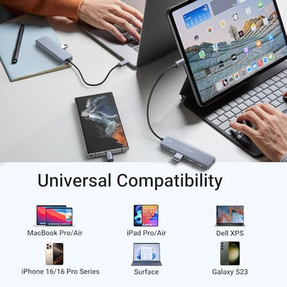 UGREEN USB C to USB A Hub with 4 USB 3.0 for Laptop, MacBook Pro/Air, Mac mini M4, iMac, iPad Pro, Chromebook, Dell XPS, Galaxy S23, and More, 0.5FT - size: 0.5 FT
