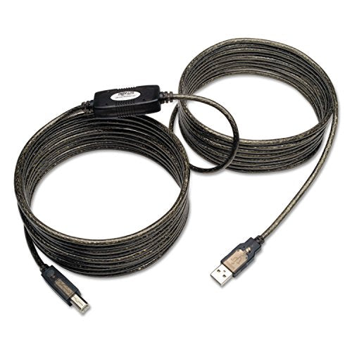 TRIPP LITE Eaton USB 2.0 Hi-Speed A/B Active Repeater Cable (M/M) 25-ft. (U042-025) Silver - size: 25 ft.