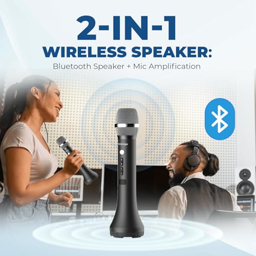 Bluetooth Microphone Wireless Voice Amplifier With 3 Sound Effects H9 | Professional Intelligent Handheld Mic Speaker, 15W Microphone with Built in Speaker for Karaoke Teaching Singing Speaking