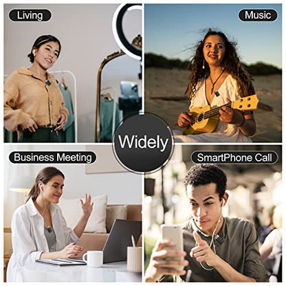 SabineTek AudioWow - Bluetooth Lapel Mic, Wireless Clip-on Microphone, Bluetooth Lavalier Mic for Smart Phone, Recording, Vlogging, Mixing