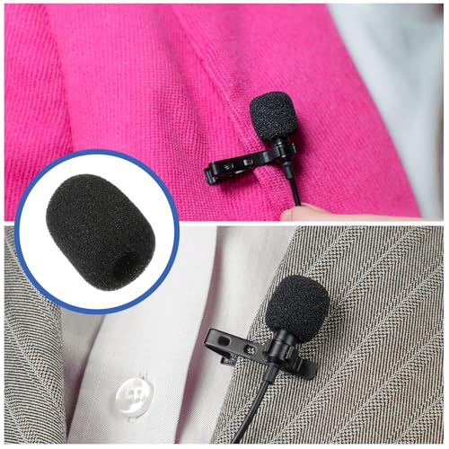 MECCANIXITY Microphone Cover Windscreen Foam Cover Foam Mic Sponge 5mm with White Black Cap for 0.5 to 1.2mm Microphone 1 Set - color: White Black, size: 5mm
