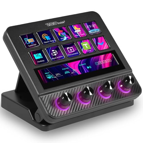 Macro Pad, Streaming Deck Stream Controller Soundboard Keypad, Programmable Keys USB Shortcut Keyboard for Gamer Streamer, Audio Mixer for OBS, YouTube, Office Desk Setup, PC, Mac - color: Black