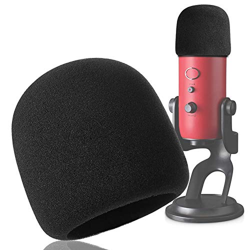 YOUSHARES Pop Filter for Blue Yeti, Yeti Pro Condenser Microphones, Blue Yeti Mic Cover Foam Microphone Windscreen Improve Sound Quality (Black) - color: Foam Black