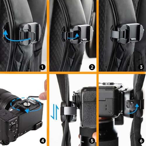PGYTECH Beetle Camera Clip with Plate for Cameras & Action Camera Quick Release System for Sony, Nikon, Fuji, DSLR Action Camera Backpack Camera Strap Mount (for Action Camera&Cameras) - style: Camera Clip V1 for Action Camera