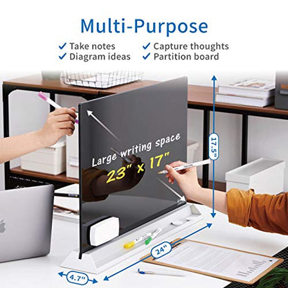 Audio-Visual Direct Magnetic Memo White Board Planner for Reception & Office (Divider, Black) - color: Black, size: Divider