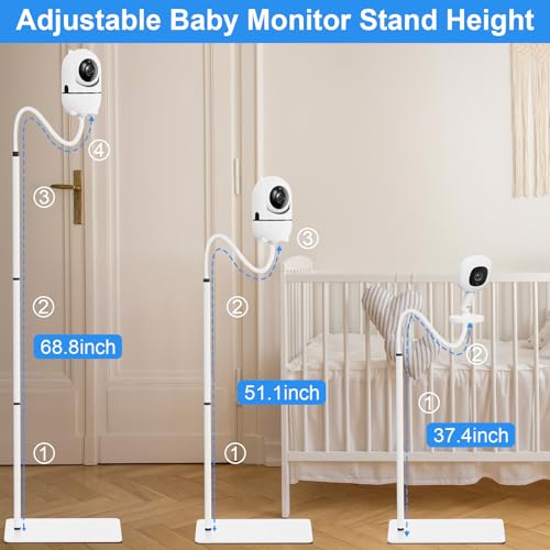 Baby Monitor Floor Stand Holder Mount for Hellobaby HB6550 HB65/HB66/HB248, Nanit Pro & Flex Stand, Momcozy,VTech VM901/VM819/RM7764 Baby Camera Monitor,Adjustable Height Flexible Baby Monitors Holder - size: Floor Stand Mount