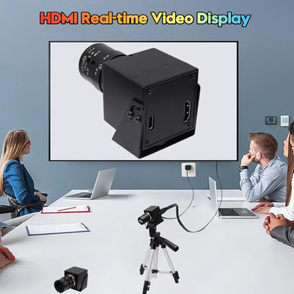 SVPRO 4K Streaming Webcam with 5-50mm Zoom Lens, USB & HDMI Dual Ouput,10X Optical Zoom Manual Focus Camera H.264 Computer Vision Industrial Security Camera for PC/Monitor/TV/Projector