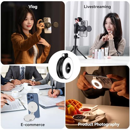 ULANZI LM19 Fill Light, Magnetic Phone LED Selfie Fill Light Compatible with iPhone 17 16 15 14 13 12, 2500K-8500K Dimmable, Pocket Vlog for Video Call, TikTok, Live Streaming, Makeup, Selfie Photo - color: White