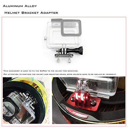 Universal Helmet Fixed Mounts, Metal Bracket Adapter, Camera Accessories for GoPro Series Sport Camera/Skydiving Helmet with 1/4" Screw Adapter (Aluminum Alloy)