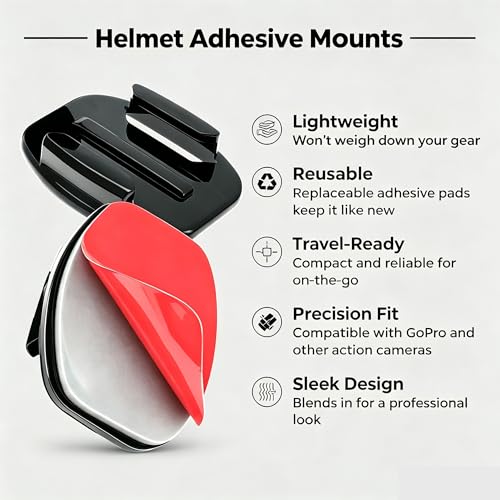 Universal Action Camera Accessories Kit: Curved/Flat Mount, Quick Release Buckle, J-Hook Buckle, 3-Way Pivot Arms, Tripod Adapter, Curved Extension Arm and etc, Action Camera Basic Adapter Kit