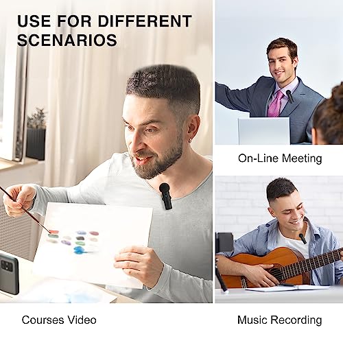 FIFINE Wireless Lavalier System with 2 Microphones, Lapel Mic Clear Sound for YouTube Video Interview Vlog, Dual Mini Mic with Type C Receiver for Android Phone/Tablet/Iphone15(USB C) Laptop-M8