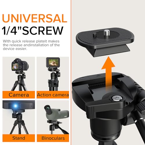 Camera Tripod 66.7 Inch, Patented 3-Way Rotating Portable Cameras Stand Professional Aluminum Travel Phone Camera Mount Monopod for Camera, Smartphone, Suitable for Various Live Vlogging - size: 67 inch
