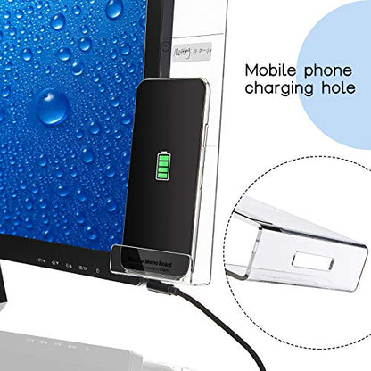 Outus 4 Pieces Computer Monitor Message Memo Board Transparent Message Panel Monitor Sticky Memo Note Board Phone Holder Work from Home Essentials for Office Screen Computer Laptops Cabinets Office