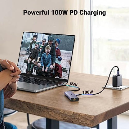 UGREEN Revodok 6 in 1 USB C Hub Gigabit Ethernet Adapter with 4K HDMI, 100W PD Charging, USB A Data Ports Compatible with MacBook Neo/Pro/Air M1, M2, M3, M4,M5,iPad, iPhone 16 Pro/Pro Max, Steam Deck