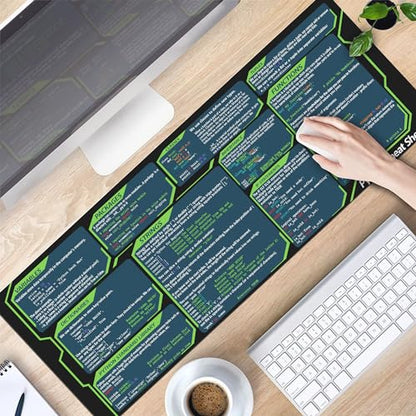 Designfullprint Python Cheat Sheet Mousepad for Beginner, Python Reference Guide Desk Mat, Python CheatSheet for Software Engineers, Gift for AI Programmer Desk Mat KMH - color: Python Mat