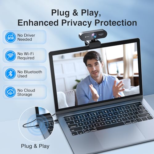 1080P Webcam with Microphone, eMeet Nova AutoFocus HD Webcam, 96°View Web Camera w/ 2 De-Noise Mics for Laptop/Desktop, Plug & Play USB Streaming Computer Camera for Conference/Calling/Teaching/Gaming - style: NOVA 1080P w/ 2 Noise Cancel Mics