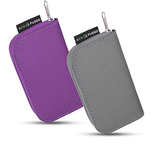 Eco-Fused Memory Card Case - Fits up to 22x SD, SDHC, Micro SD, Mini SD and 4X CF - Holder with 22 Slots (Purple & Grey / 22 Slots - 2 Pack) - color: Purple & Grey / 22 slots - 2 pack