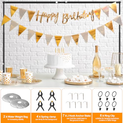 FUDESY Backdrop Stand Heavy Duty, 8.5x10ft Adjustable Photo Background Pipe and Drape Backdrop Stand Kit with Metal Base for Photography Parties Birthday Video Studio - size: 8.5x10ft