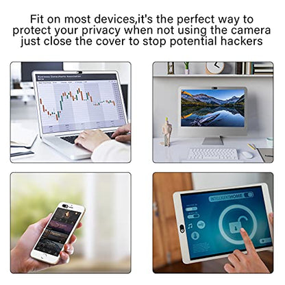 Laptop Camera Cover Slide, Phone Camera Cover Slide, 6 Pack Ultra Thin Webcam Cover Slide for Laptop, Desktop, PC, Tablet, Smartphone, Protect Your Privacy and Security(Black) - color: Black (Small 3 Pcs+Large 3 Pcs)