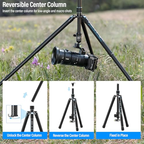 SIRUI 60" Carbon Fiber Tripod for Camera with 360° Panoramic Ball Head, Arca QR Plate, Compact Lightweight 2.1lbs Travel Tripod for DSLR Video Camcorder, Max Load 10kg, Traveler X-III