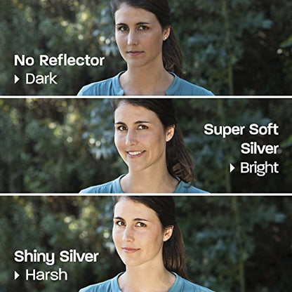 Rogue 2-in-1 Collapsible Reflector - Super Soft Silver / Natural White 32” | a softer more diffuse light than shiny silver reflectors - size: 32" Reflector