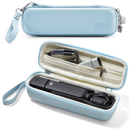 Hard Carrying Case for DJI Osmo Pocket 3 / Pocket 4 and Accessories, Small Compact Portable Storage Bag with Wrist Strap & Two-Way Zipper (Blue, Small) - color: Blue