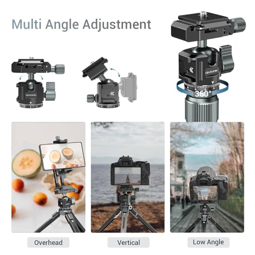 Low Profile Camera Tripod Ball Head,360° Rotating Ball Head Compatible with Arca 1/4" Quick Release Plate, Tripod Ball Head with Arca Swiss Quick Release Plate,Load Capacity：3kg/6.6lb