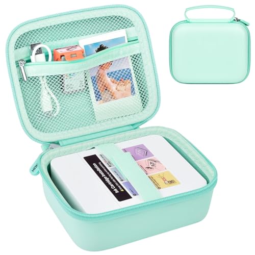 ANKHOH Carrying Case for Nelko PP01/PP03 Portable Photo Printer, Travel Storage Organizer Bag with Custom Fit for Printer, Sticky Paper, Cable - Durable EVA Hard Shell Case (Box Only) - color: Green