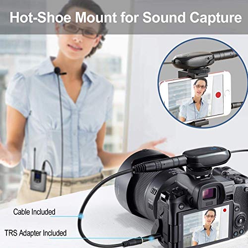 Alvoxcon Wireless Headset Lavalier Microphone System Wireless Lapel Mic Best for iPhone, DSLR Camera, PA Speaker, YouTube, Podcast, Video Recording, Conference, Vlogging, Church, Interview, Teaching
