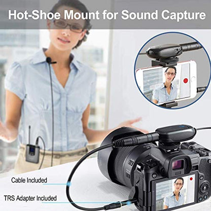 Alvoxcon Wireless Headset Lavalier Microphone System Wireless Lapel Mic Best for iPhone, DSLR Camera, PA Speaker, YouTube, Podcast, Video Recording, Conference, Vlogging, Church, Interview, Teaching