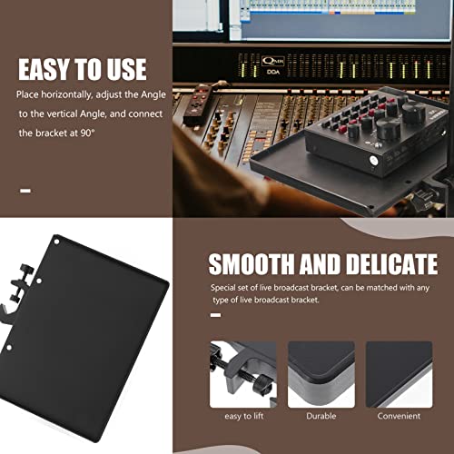 Vaguelly Microphone Stand Tray 2 Pieces Sound Card Tray Clamp- On Rack Mic Stand Shelf for Recording Live Streaming,Universal Universal Mic Microphone Stand ABS