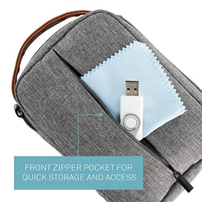 UT Wire Pocket for Gadgets – Trifold Travel Case Organizer Pouch Padded for Electronics Accessories, Cables, Tech Gear in Grey