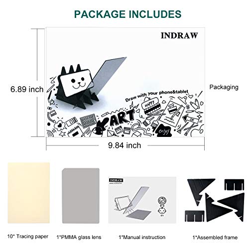 Optical Drawing Board Portable Image Drawing Board Tracing Drawing Projector Painting Board Sketching Tool with PMMA Lens for Beginners, Artists (7.9” x 5.3”) - Small
