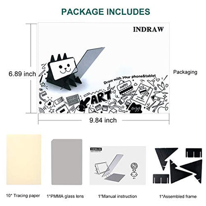 Optical Drawing Board Portable Image Drawing Board Tracing Drawing Projector Painting Board Sketching Tool with PMMA Lens for Beginners, Artists (7.9” x 5.3”) - Small