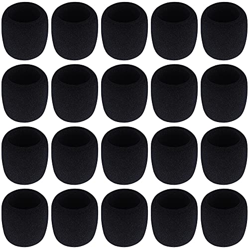Augshy Microphone Foam Covers, 20 Pack Thick Handheld Stage Cover Foam Karaoke DJ Microphone Covers Disposable(Black) - color: Black, size: 2.9 x 2.5 inches