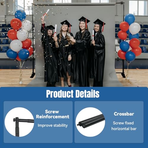 QKA10x8 FT(WxH) Heavy Duty Backdrop Banner Stand with Adjustable Telescopic Tube,Step and Repeat Stand for Parties, Photo Booths, Exhibit Events (Carrying Bag Included) - size: 10x8ft