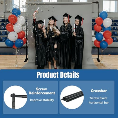 QKA10x8 FT(WxH) Heavy Duty Backdrop Banner Stand with Adjustable Telescopic Tube,Step and Repeat Stand for Parties, Photo Booths, Exhibit Events (Carrying Bag Included) - size: 10x8ft