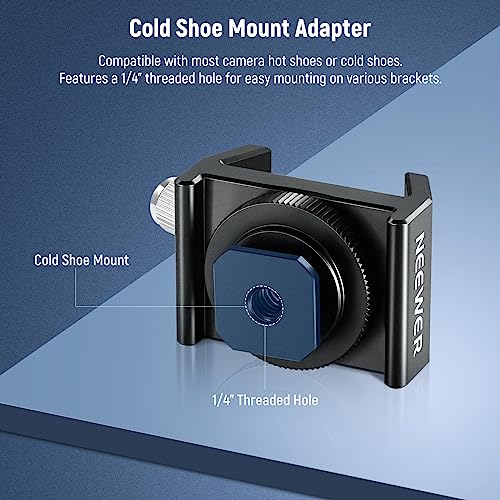 NEEWER Telescope Finderscope Mount Adapter All Metal with Cold Shoe & 1/4" Thread for Camera Hot Shoe Mount, Standard 1.3in/33mm Finder Dovetail Base for Sky Astrophotography, LS-T16