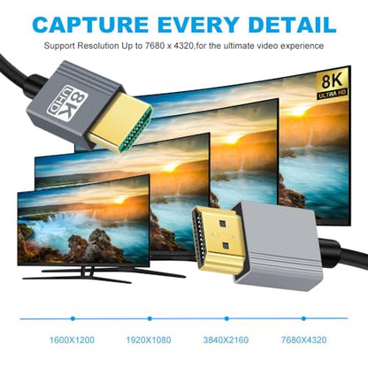 Cable HDMI 2.1 Male to HDMI Male 8K 60hz Stretch Coiled Cable for HDTV Computer Laptop Monitor (100cm) - style: HDMI Straight Type