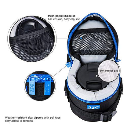 JJC Deluxe Lens Case Pouch Bag for Canon EF-S 18-55mm/EF 50mm f1.8/RF-S 18-150mm, Nikon AF-S 18-55mm/AF-P 18-55mm/AF-S 50mm f1.8, Fujifilm XC 16-50mm/XF 18-55mm & More Lens Below 2.95" x 3.93"(D x L) - size: S Size