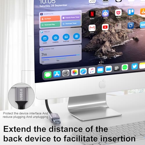 USB 3.0 Extension Cable 0.65ft,5Gbps USB extension Cable,A to A usb extension Cable for USB sticks,card readers,keyboards,printers,scanners,cameras,mice,headsets,usb hubs,printers,webcams,PS5/4