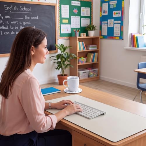 Kingdder Stripes Line Teacher Desk Mat Mouse Pad Set Include Large Desk Mat Pad with Wrist Rest Mouse Support, Keyboard Wrist Rest Coaster Back to School Classroom Teacher Appreciation Gift - style: Line Book